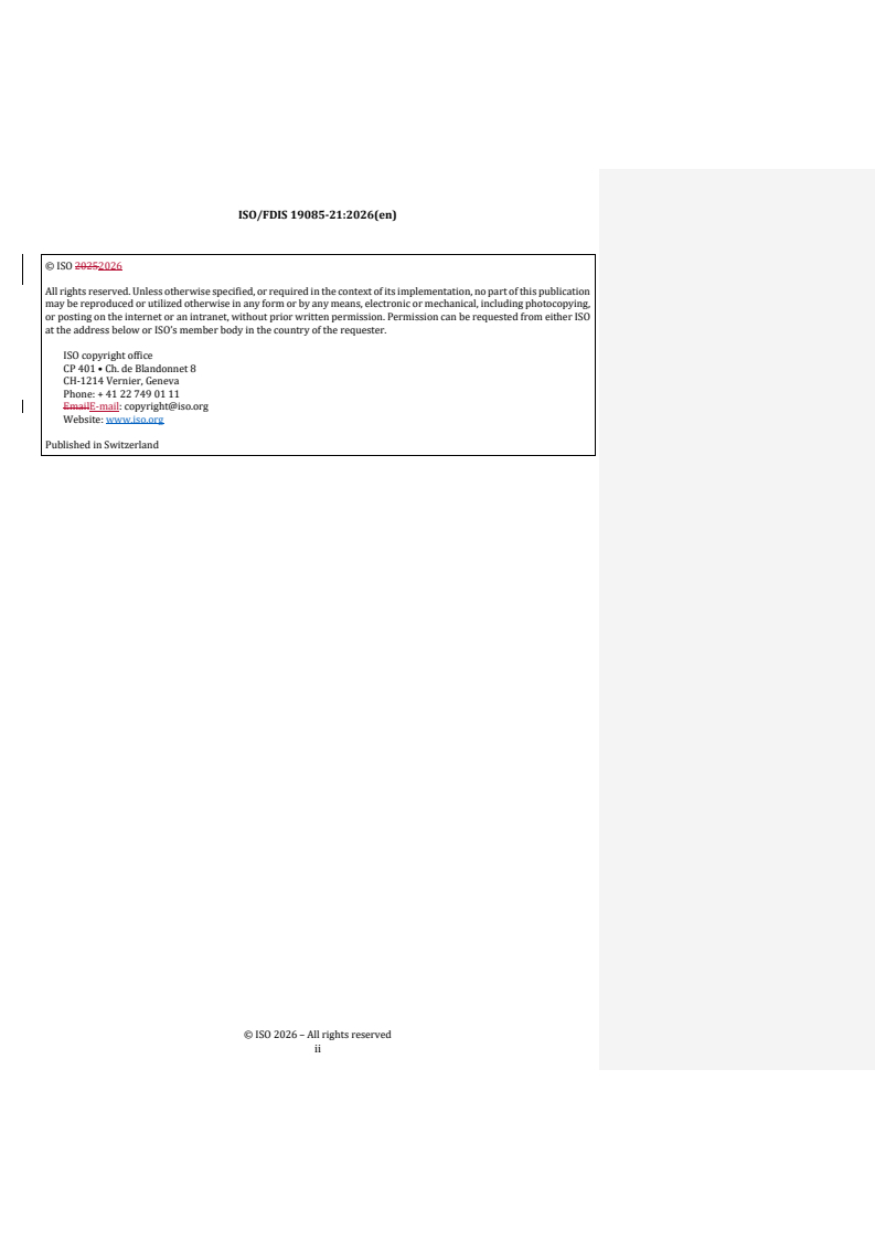 ISO/FDIS 19085-21 REDLINE ISO/FDIS 19085-21 - Woodworking machines — Safety — Part 21: Double blade circular sawing machines for cross-cutting with integrated feed - Page 2 preview