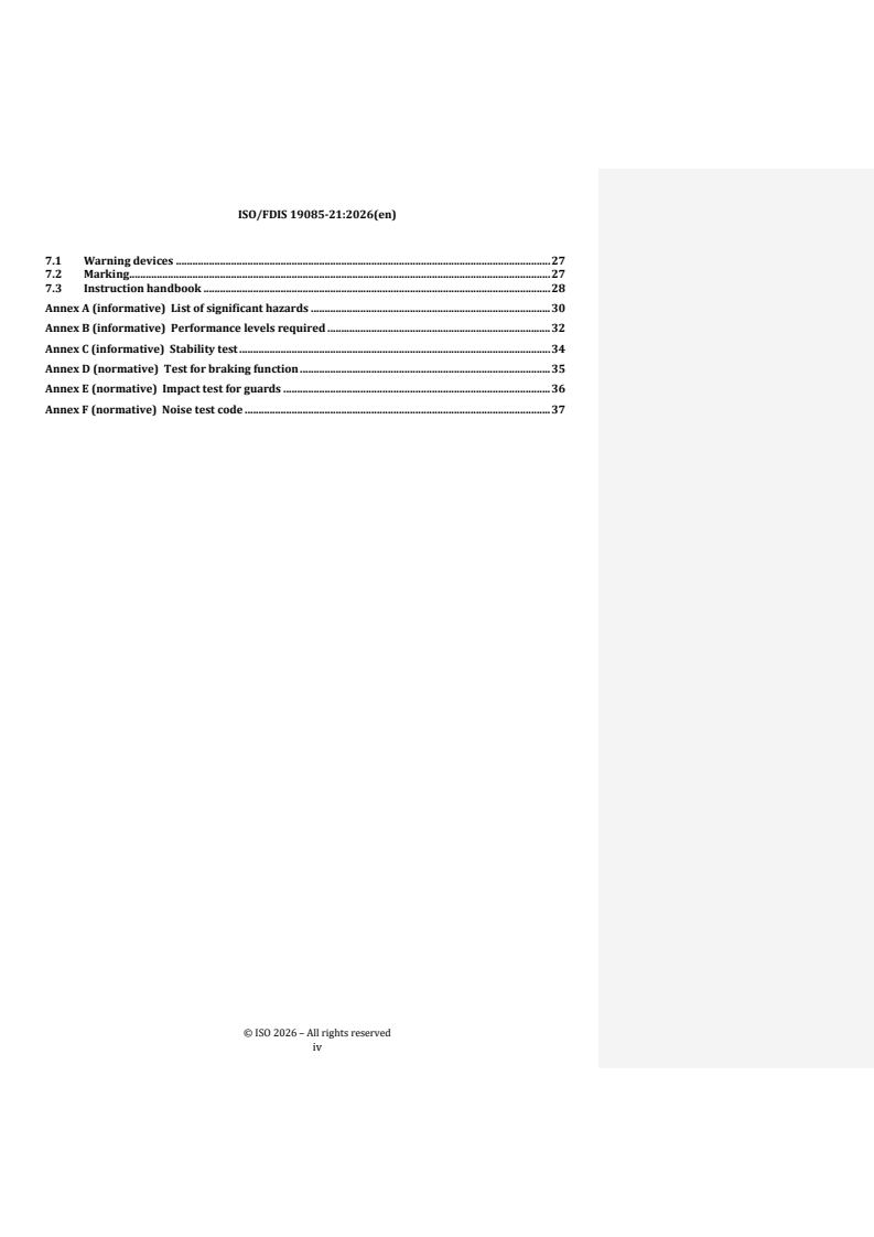 ISO/FDIS 19085-21 REDLINE ISO/FDIS 19085-21 - Woodworking machines — Safety — Part 21: Double blade circular sawing machines for cross-cutting with integrated feed - Page 4 preview