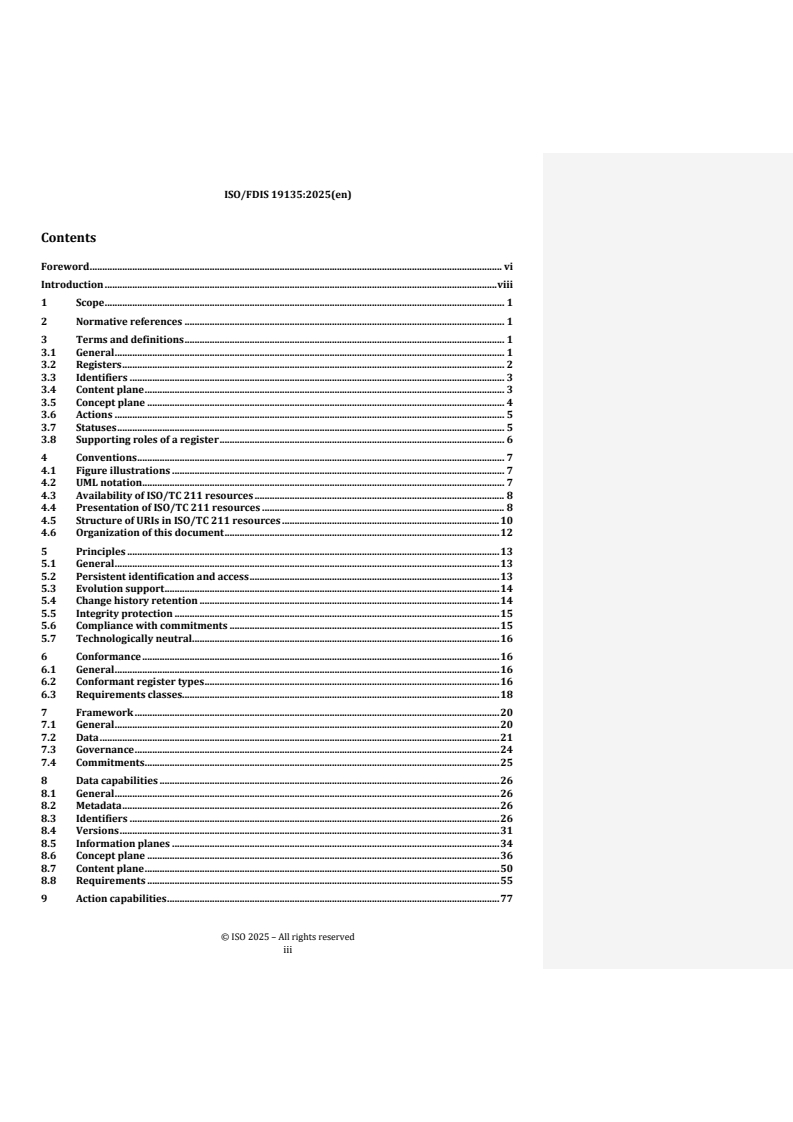 ISO 19135 REDLINE ISO/FDIS 19135 - Geographic information — Registration and register governance
Released:17. 09. 2025 - Page 3 preview