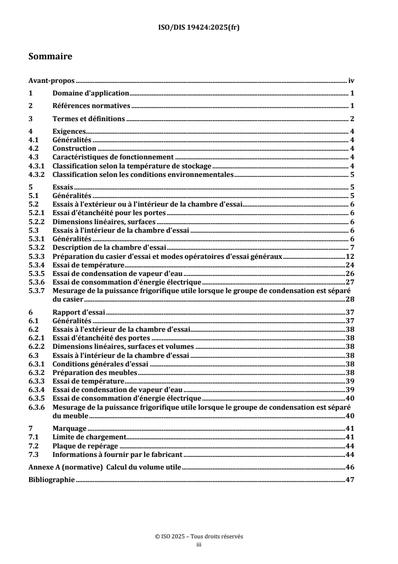 ISO/FDIS 19424 ISO/FDIS 19424 - Casiers réfrigérés pour aliments — Performance thermique et énergétique, évaluation, conditions d’essai environnementales et méthodes d’essai associées/13/2025 - Page 3 preview