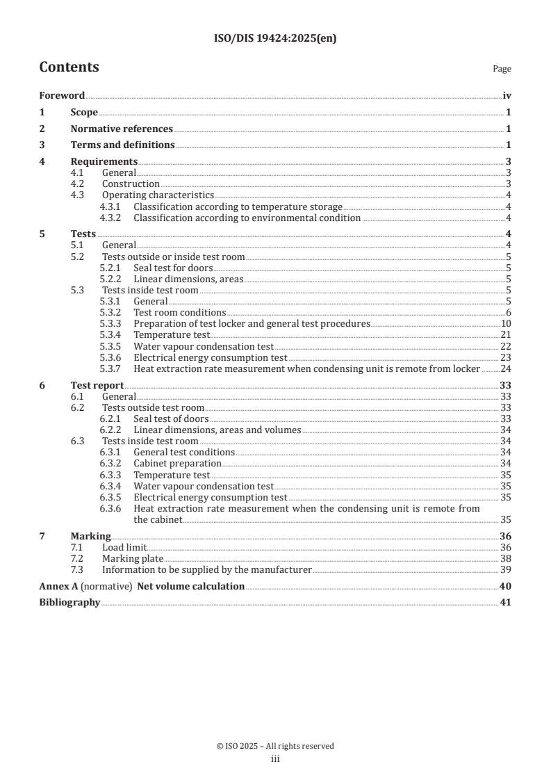 ISO/FDIS 19424 ISO/FDIS 19424 - Refrigerated food lockers — Thermal and energy performance, ratings, environmental test conditions and associated testing methods/23/2025 - Page 3 preview