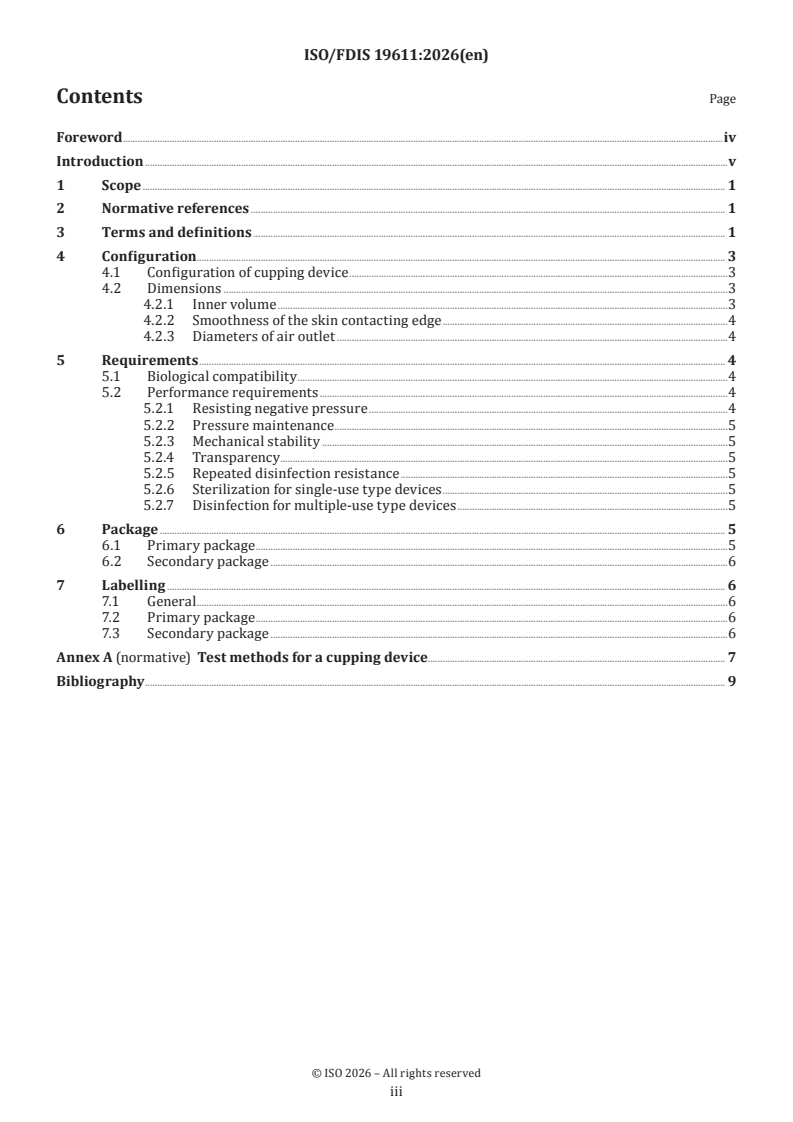 ISO/FDIS 19611 ISO/FDIS 19611 - Traditional Chinese medicine — Air extraction cupping device - Page 3 preview