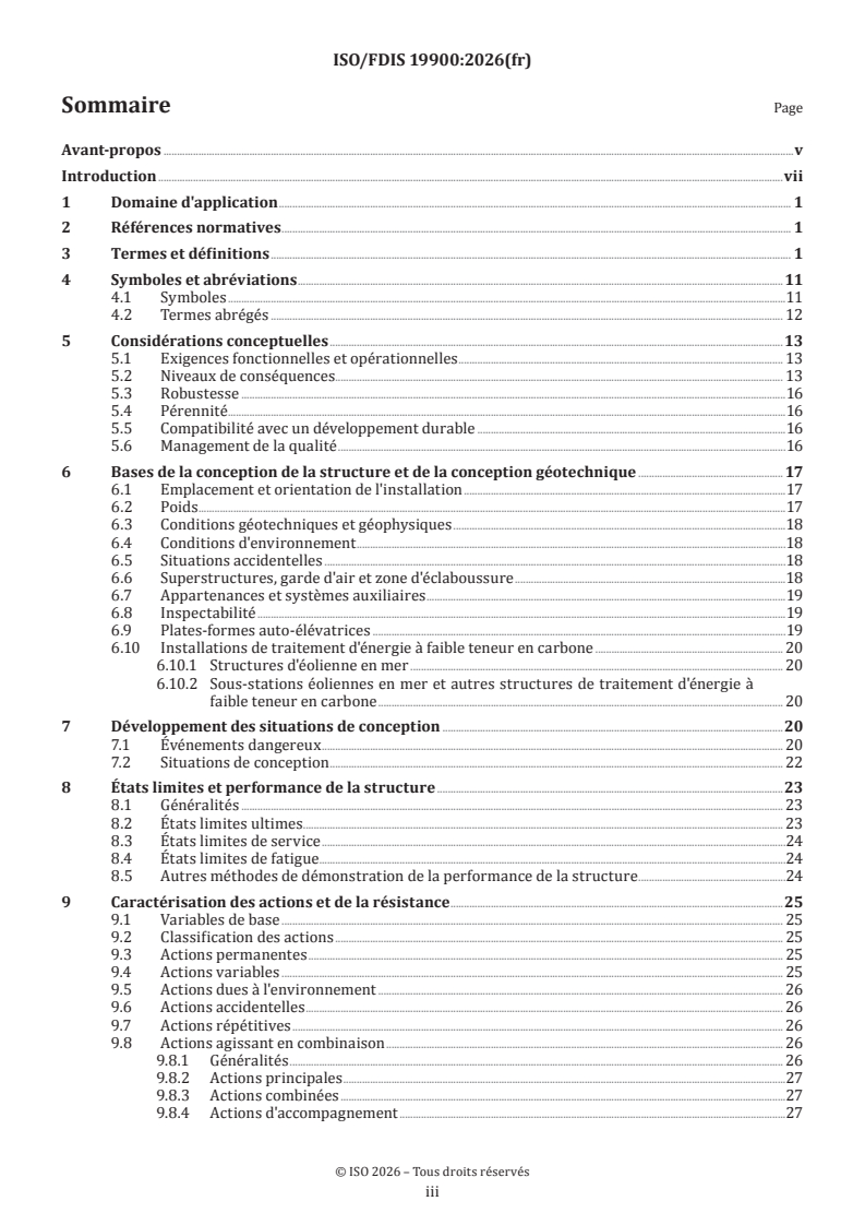 ISO/FDIS 19900 ISO/FDIS 19900 - Exigences générales relatives aux structures en mer - Page 3 preview