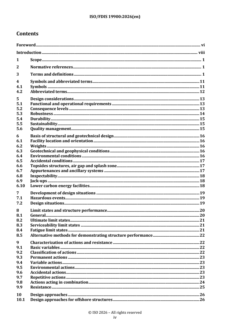 ISO/FDIS 19900 REDLINE ISO/FDIS 19900 - General requirements for offshore structures - Page 4 preview
