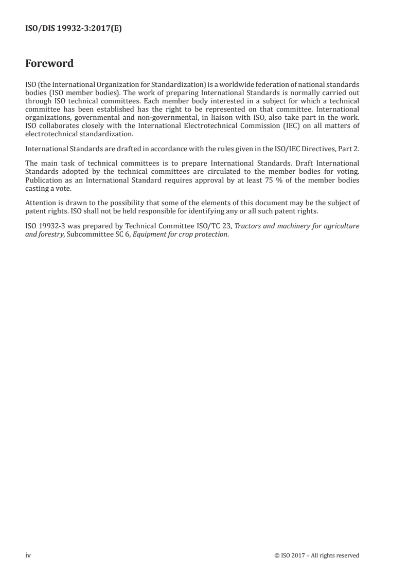 ISO/FDIS 19932-3 ISO/FDIS 19932-3 - Equipment for crop protection — Knapsack sprayers — Part 3: Inspection of knapsack sprayers in use/30/2017 - Page 4 preview