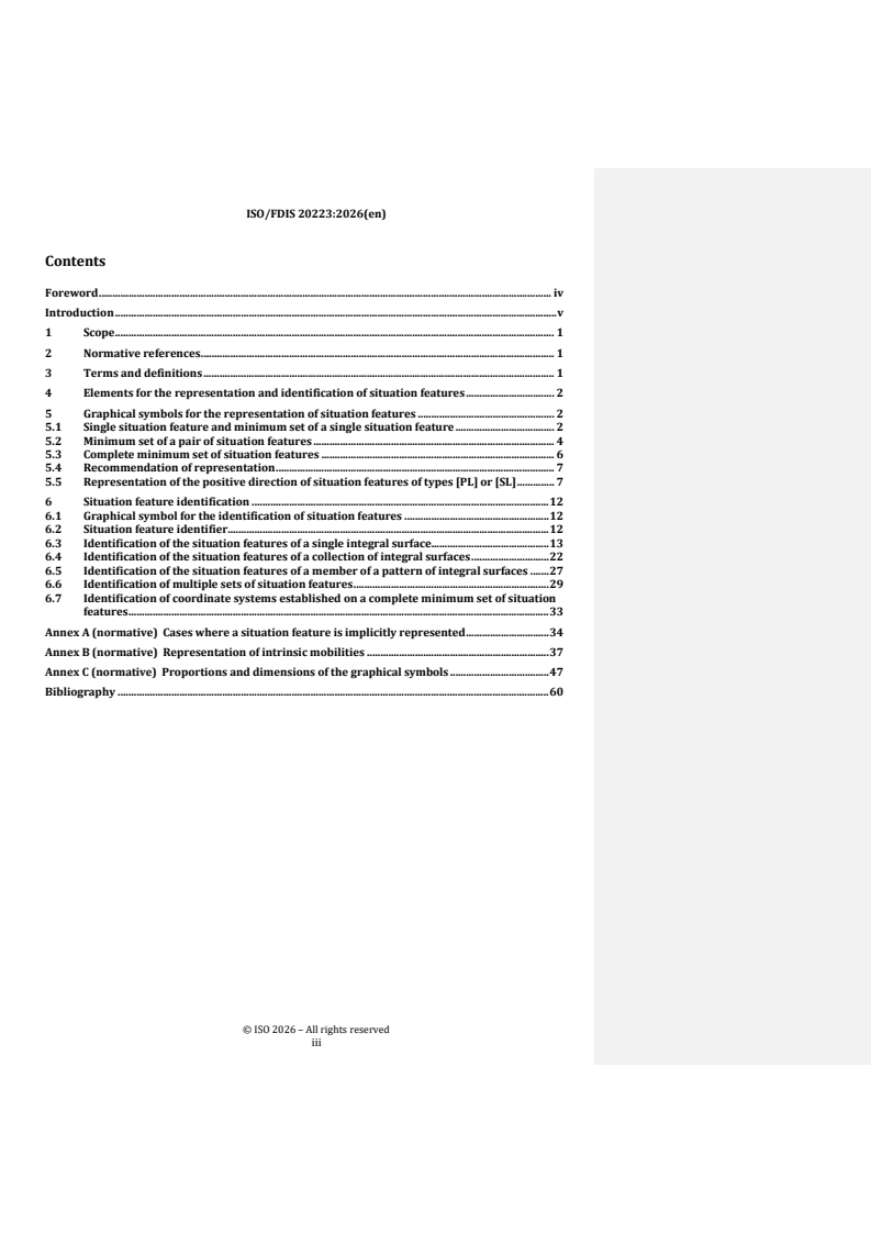 ISO 20223 - Technical Product Documentation of Situation Features