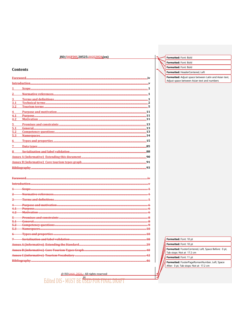 ISO/FDIS 20525 REDLINE ISO/FDIS 20525 - Tourism and related services — Semantics applied to tourism destinations - Page 3 preview