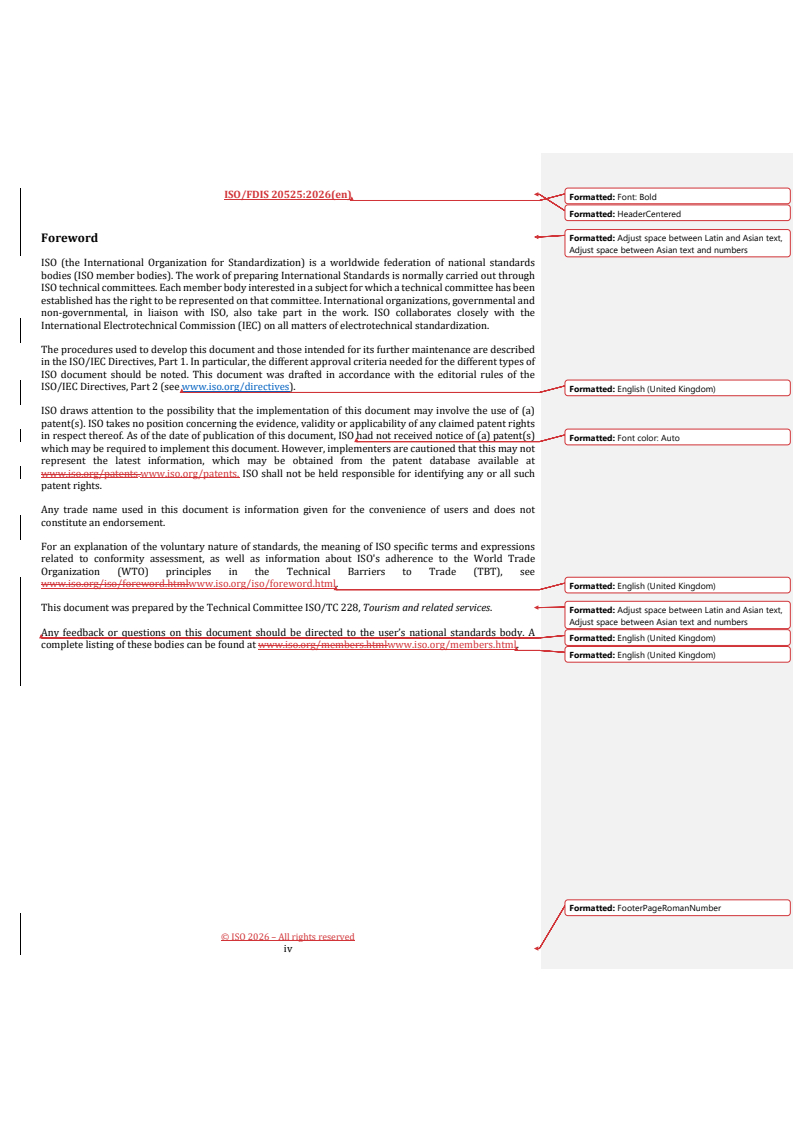 ISO/FDIS 20525 REDLINE ISO/FDIS 20525 - Tourism and related services — Semantics applied to tourism destinations - Page 4 preview