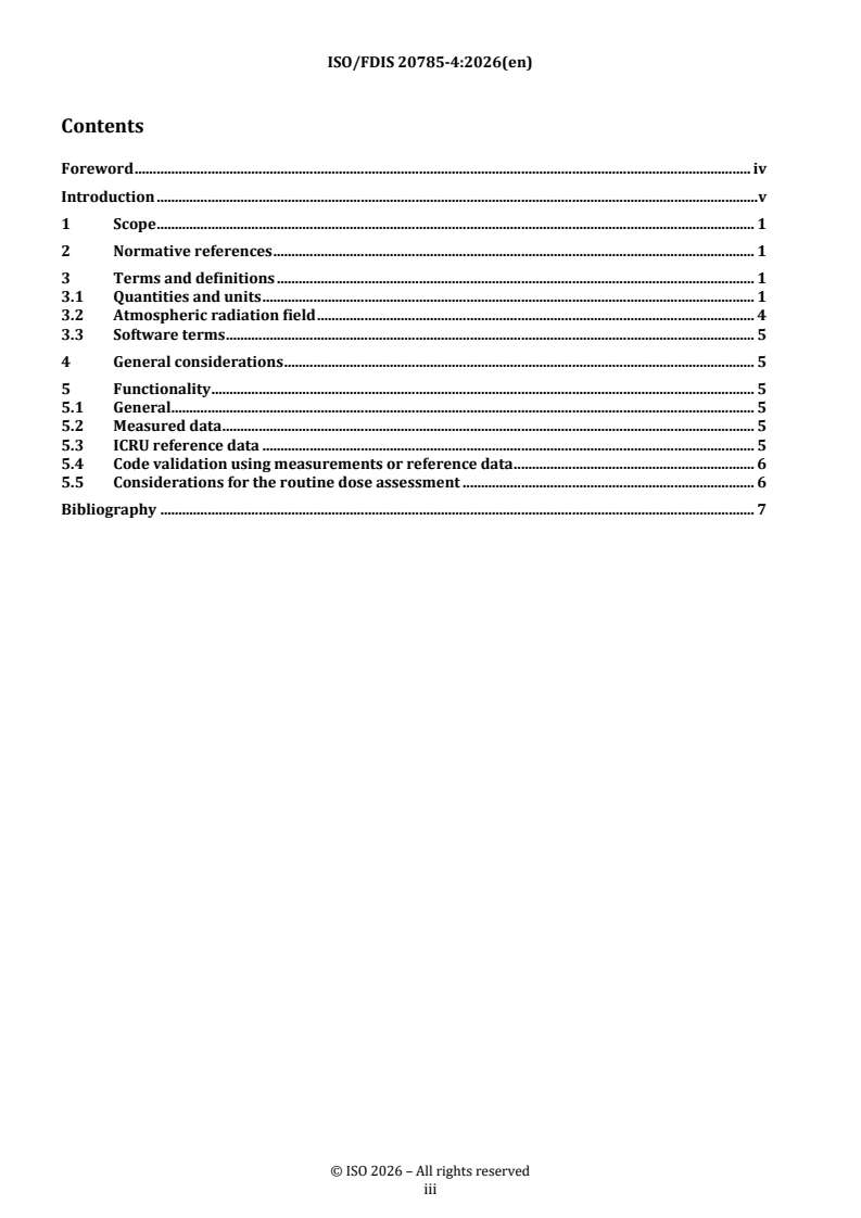 ISO/FDIS 20785-4 REDLINE ISO/FDIS 20785-4 - Dosimetry for exposures to cosmic radiation in civilian aircraft — Part 4: Validation of codes - Page 3 preview