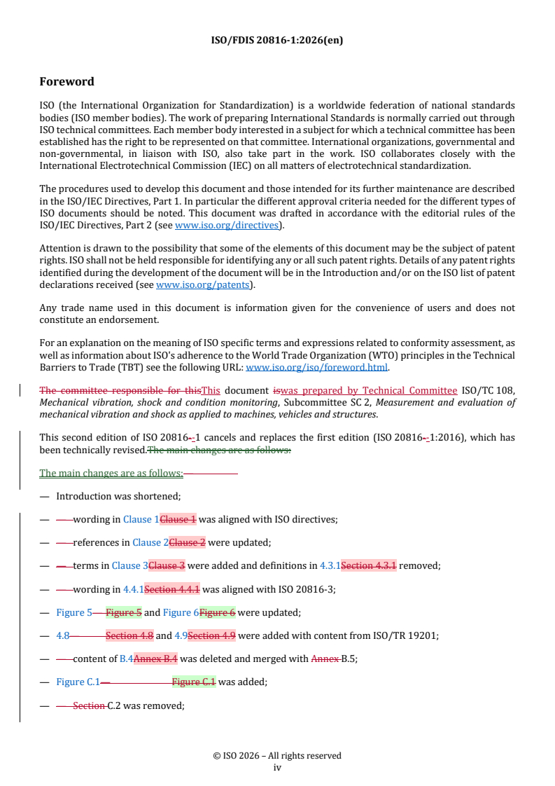 ISO/FDIS 20816-1 REDLINE ISO/FDIS 20816-1 - Mechanical vibration — Measurement and evaluation of machine vibration — Part 1: General guidelines - Page 4 preview