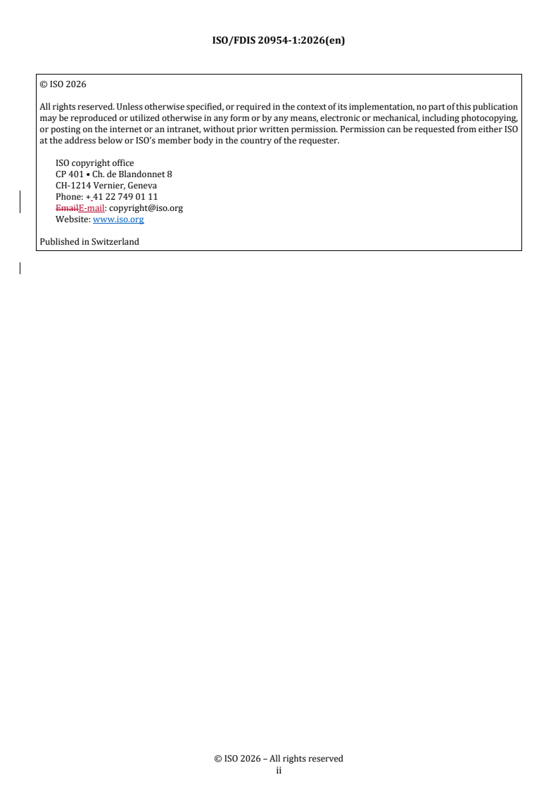 ISO/FDIS 20954-1 REDLINE ISO/FDIS 20954-1 - Digital imaging — Measurement method for image stabilization performance — Part 1: Optical systems - Page 2 preview