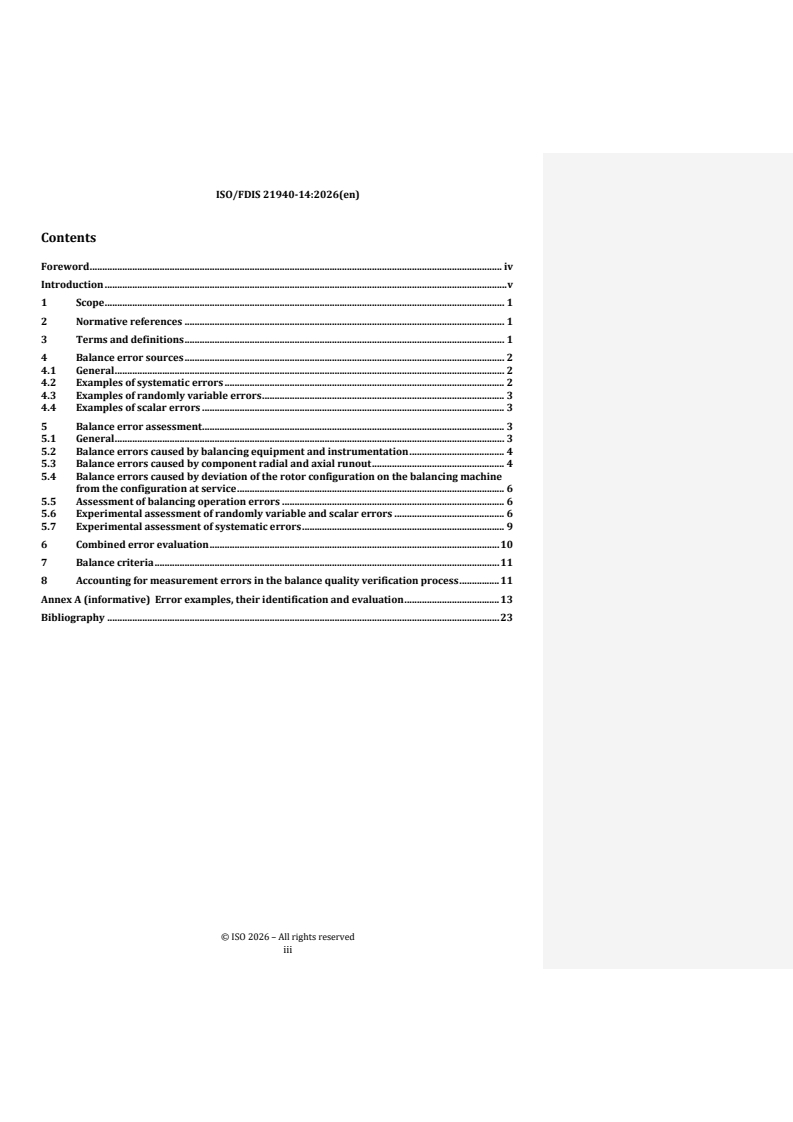 ISO 21940-14 REDLINE ISO/FDIS 21940-14 - Mechanical vibration — Rotor balancing — Part 14: Procedures for assessing balance errors - Page 3 preview