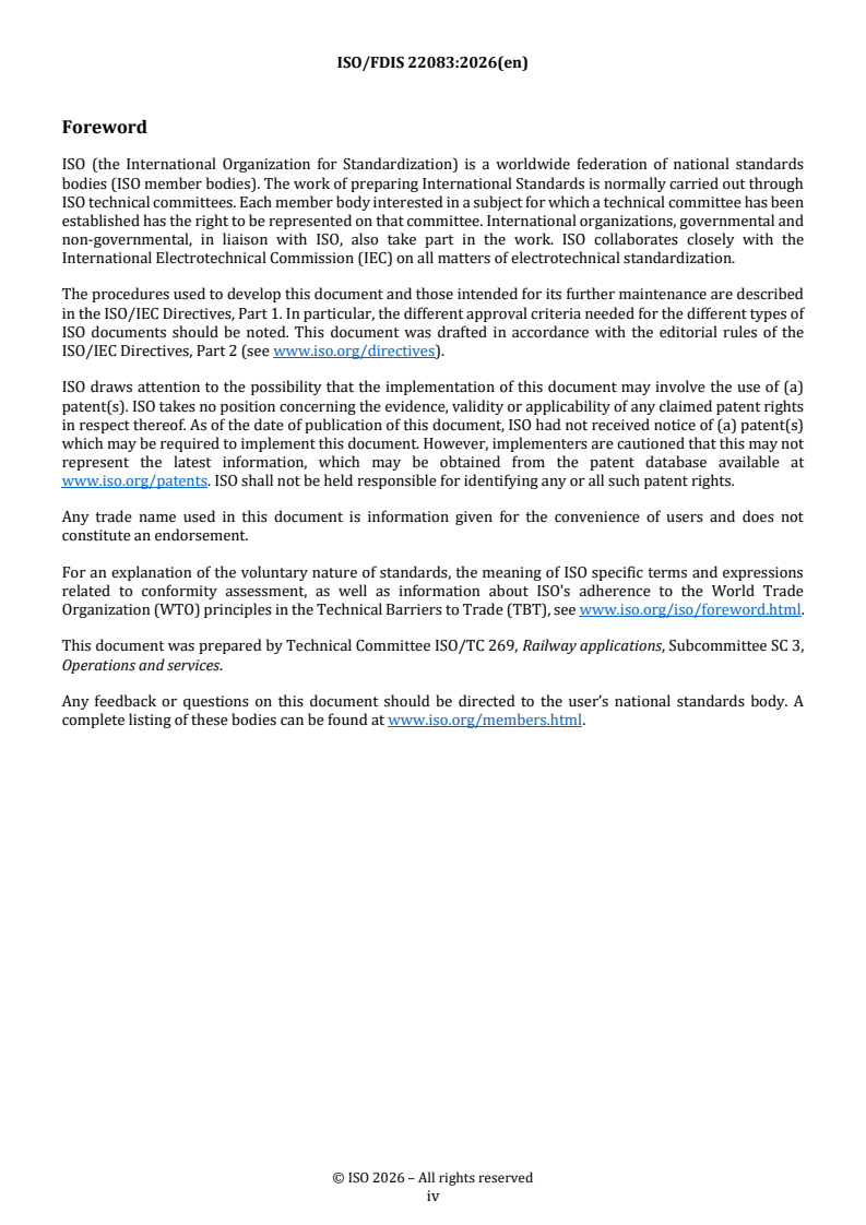 ISO/FDIS 22083 REDLINE ISO/FDIS 22083 - Railway applications — General and basic requirements for planning railway operation in the event of predictable natural hazards - Page 4 preview