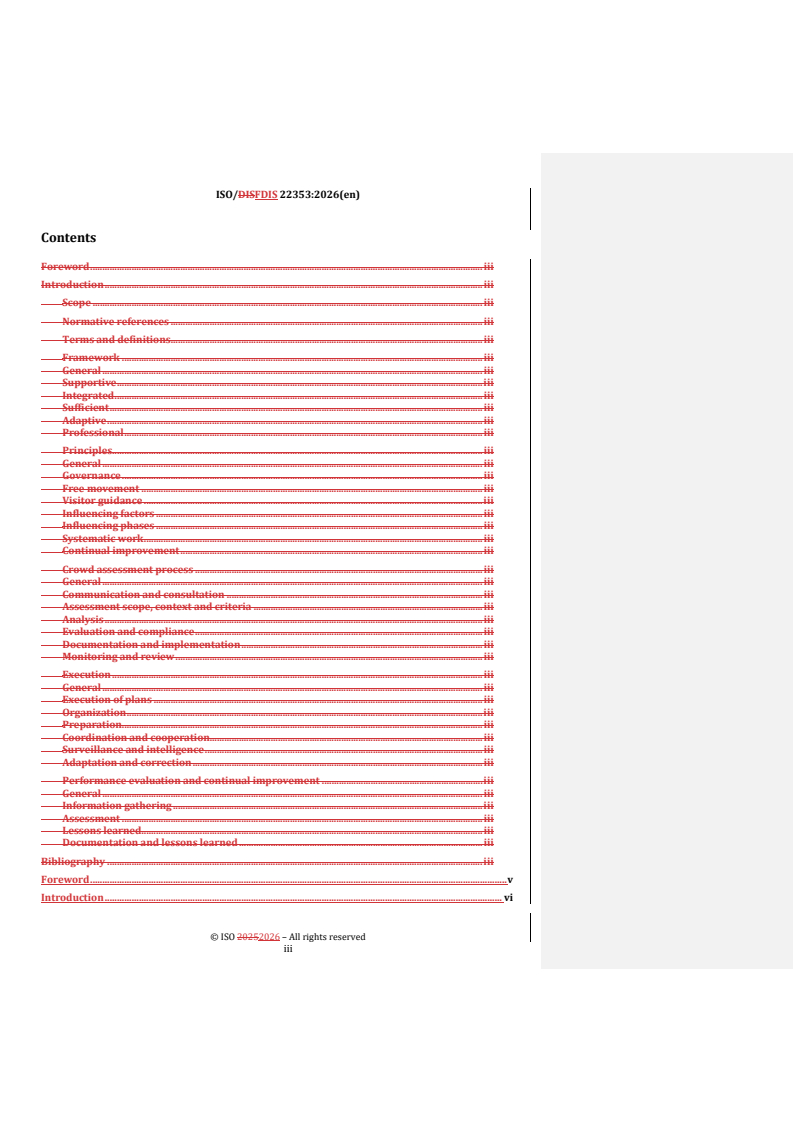 ISO/FDIS 22353 REDLINE ISO/FDIS 22353 - Security and resilience — Guidelines for crowd management - Page 3 preview