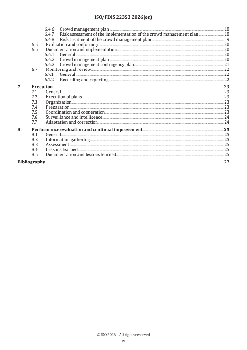 ISO/FDIS 22353 ISO/FDIS 22353 - Security and resilience — Guidelines for crowd management - Page 4 preview