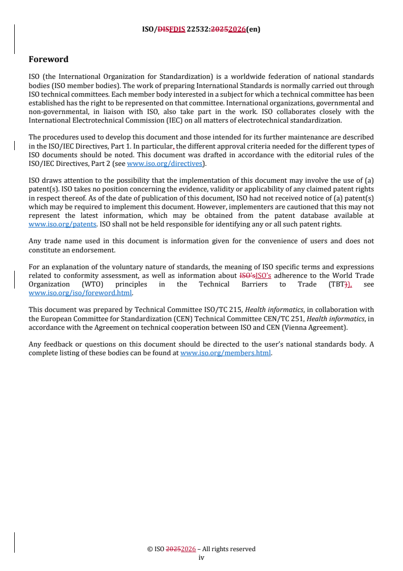 ISO/FDIS 22532 REDLINE ISO/FDIS 22532 - Health informatics — Identification of medicinal products — Core vocabulary - Page 4 preview