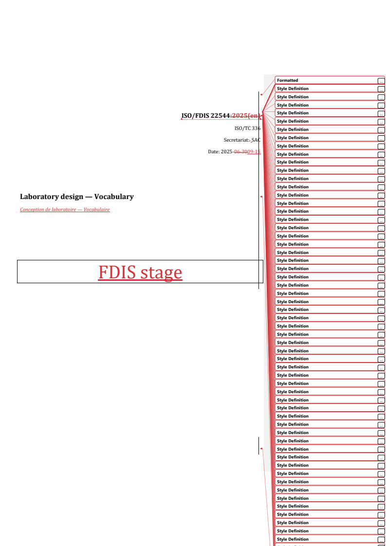 REDLINE ISO/FDIS 22544 - Laboratory design — Vocabulary
Released:16. 09. 2025