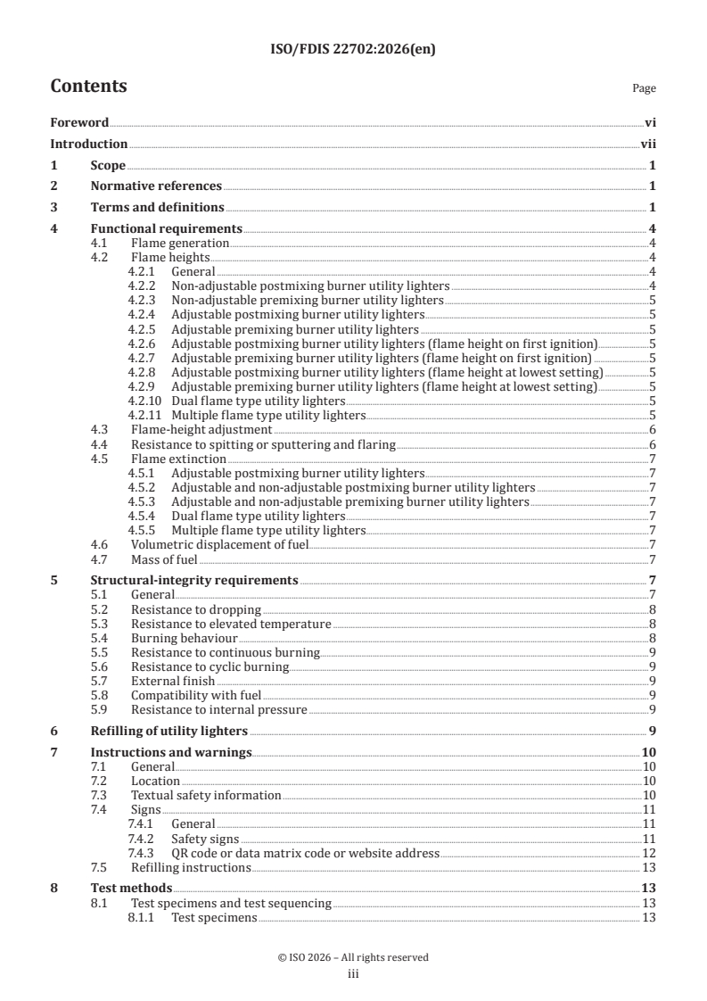 ISO/FDIS 22702 ISO/FDIS 22702 - Utility lighters — Safety specifications - Page 3 preview