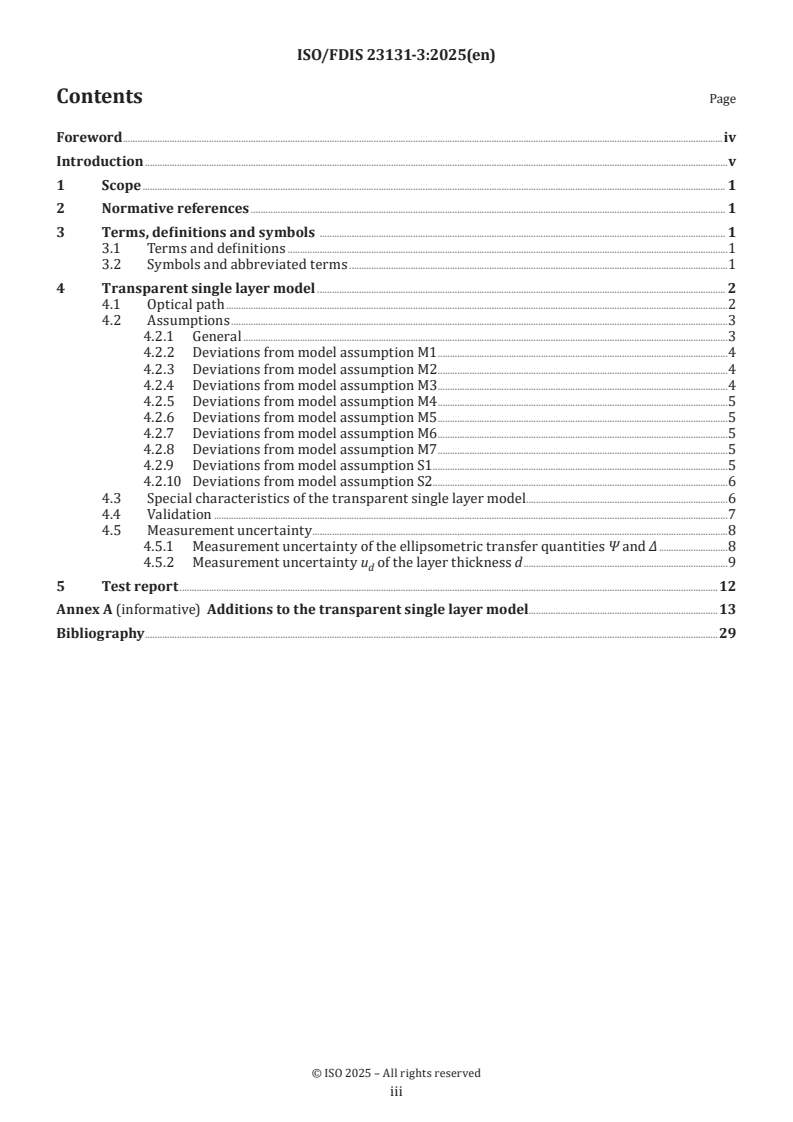 ISO 23131-3 ISO/FDIS 23131-3 - Ellipsometry — Part 3: Transparent single layer model
Released:10/7/2025 - Page 3 preview