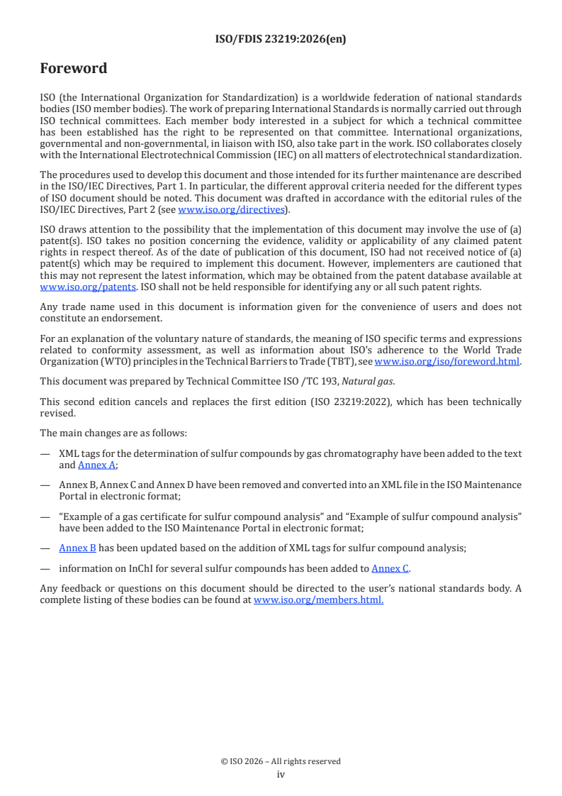 ISO 23219 ISO/FDIS 23219 - Natural gas — Format for data from gas chromatograph analysers for natural gas — XML file format - Page 4 preview