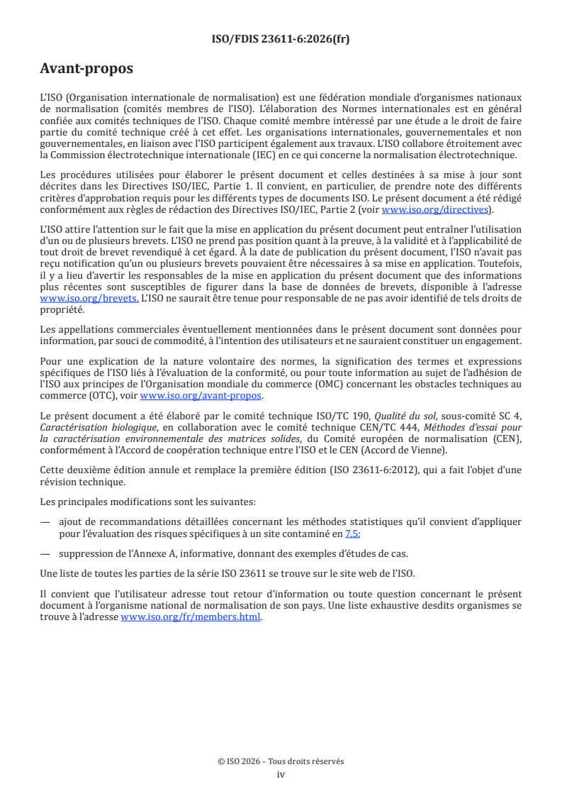 ISO/FDIS 23611-6 ISO/FDIS 23611-6 - Qualité du sol — Prélèvement des invertébrés du sol — Partie 6: Conception de programmes d'échantillonnage des invertébrés du sol - Page 4 preview