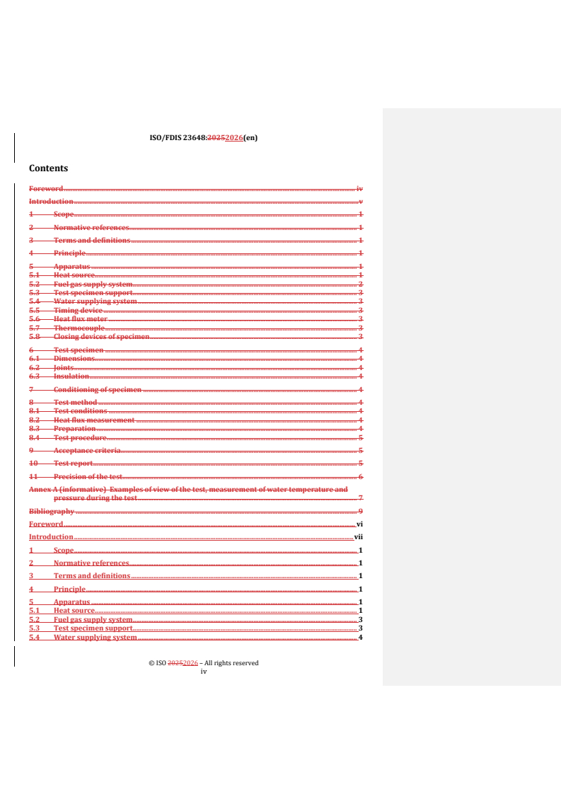 ISO 23648 REDLINE ISO/FDIS 23648 - Plastics — Impinging flame test on water-filled plastic pipes - Page 4 preview