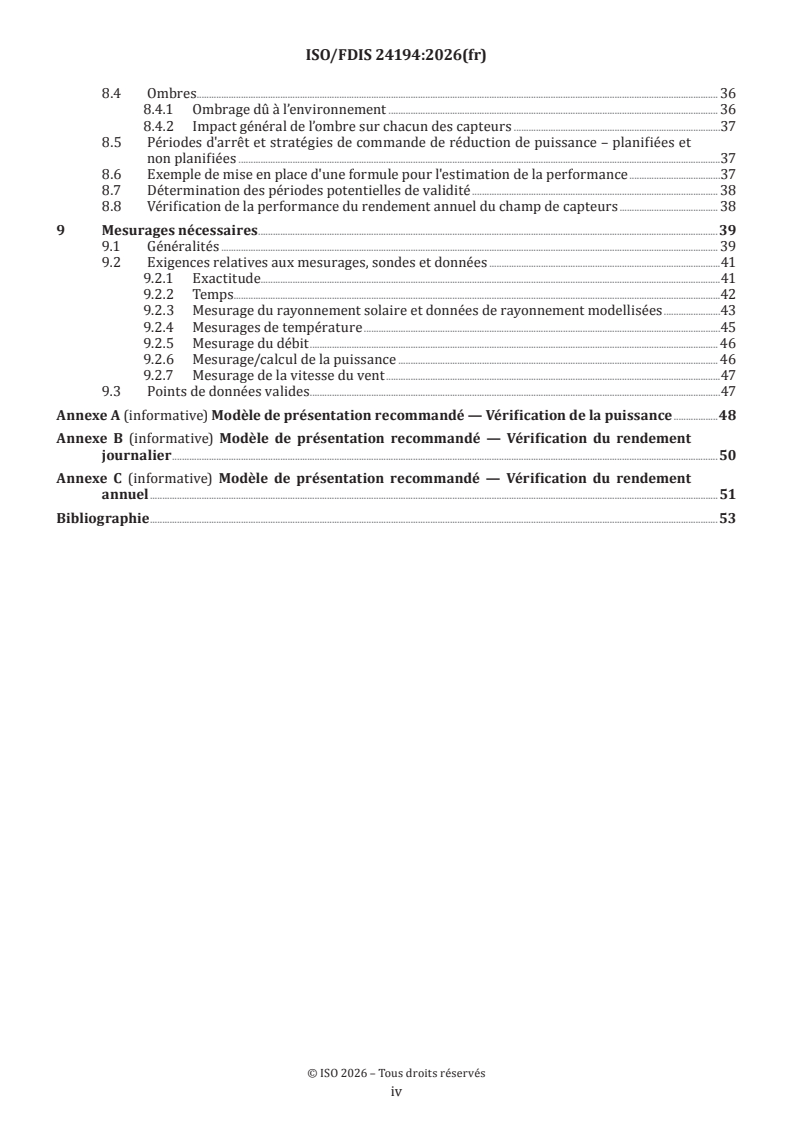 ISO/FDIS 24194 ISO/FDIS 24194 - Energie solaire — Champs de capteurs — Vérification de la performance - Page 4 preview