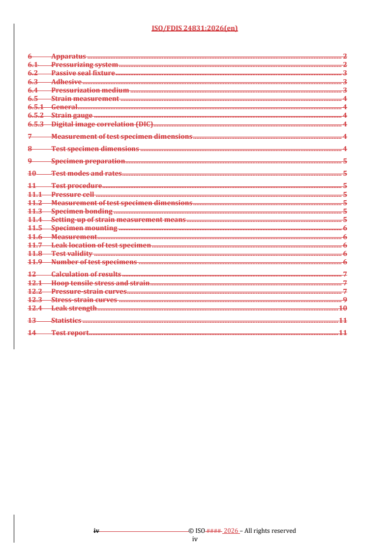 ISO/FDIS 24831 REDLINE ISO/FDIS 24831 - Fine ceramics (advanced ceramics, advanced technical ceramics) — Mechanical properties of ceramic matrix composite at ambient temperature in air atmospheric pressure — Determination of leak strength of tubes - Page 4 preview