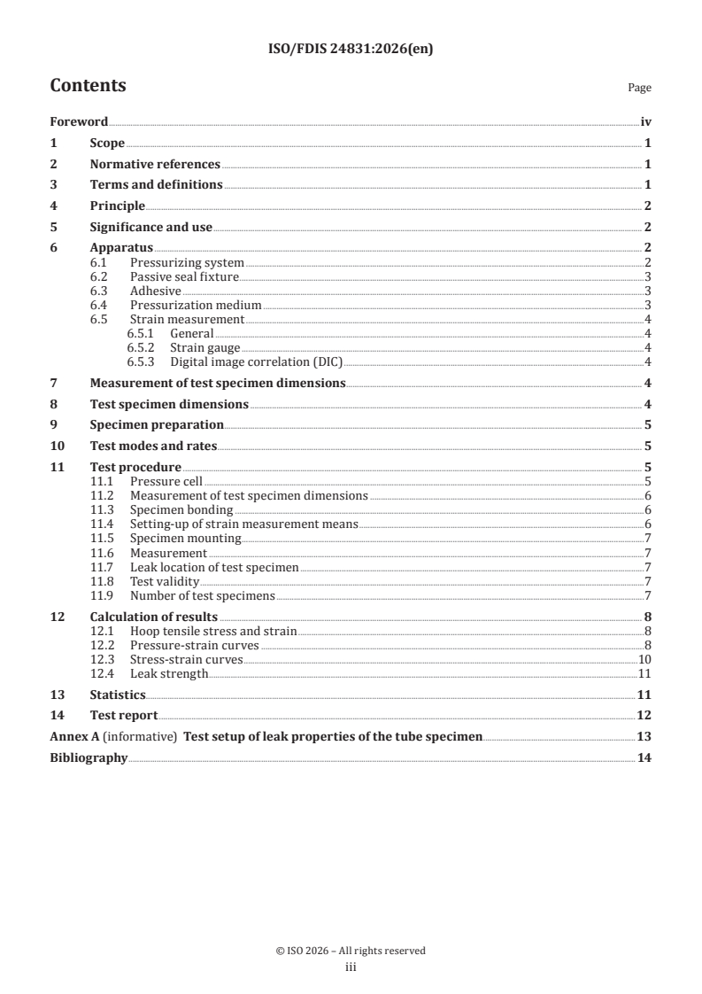 ISO/FDIS 24831 ISO/FDIS 24831 - Fine ceramics (advanced ceramics, advanced technical ceramics) — Mechanical properties of ceramic matrix composite at ambient temperature in air atmospheric pressure — Determination of leak strength of tubes - Page 3 preview