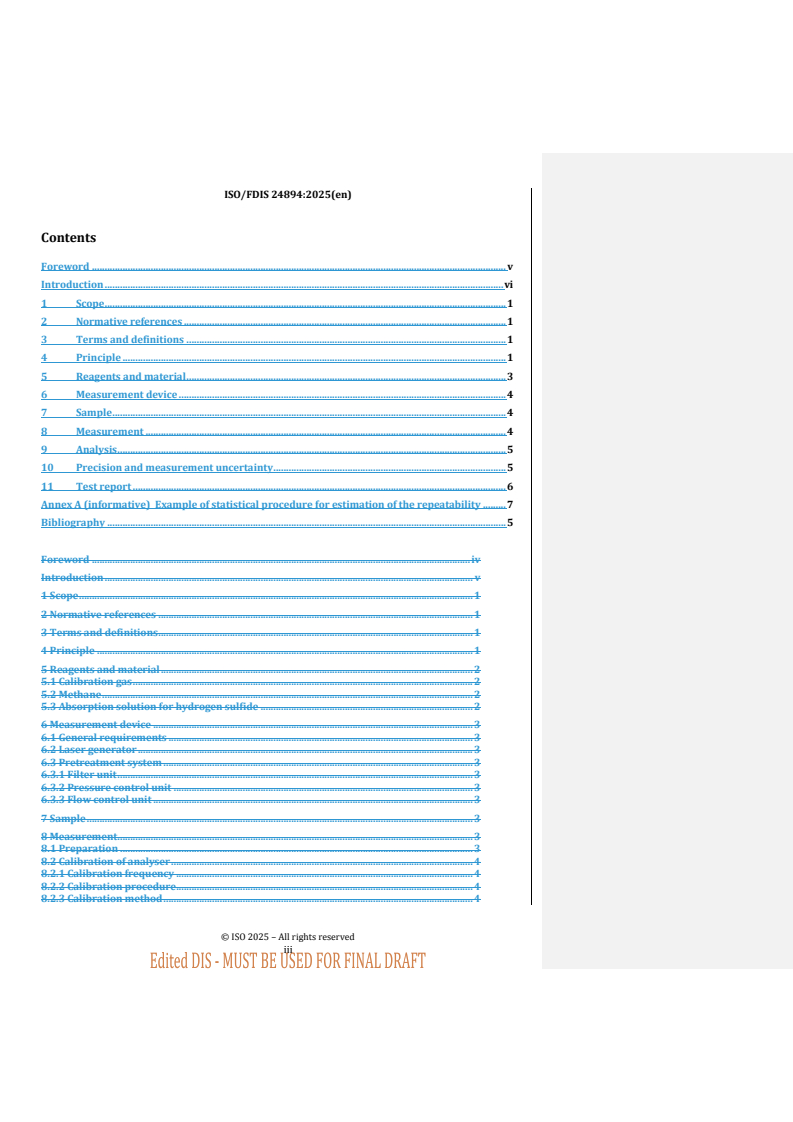 ISO 24894 REDLINE ISO/FDIS 24894 - Analysis of natural gas — Determination of sulfur compounds — Determination of hydrogen sulfide by laser absorption spectroscopy
Released:10/8/2025 - Page 3 preview