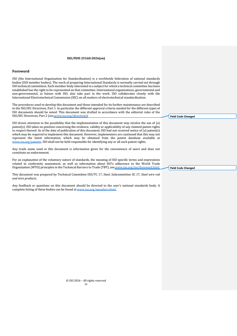 ISO/FDIS 25160 REDLINE ISO/FDIS 25160 - Testing method for hose reinforcement wire - Page 4 preview