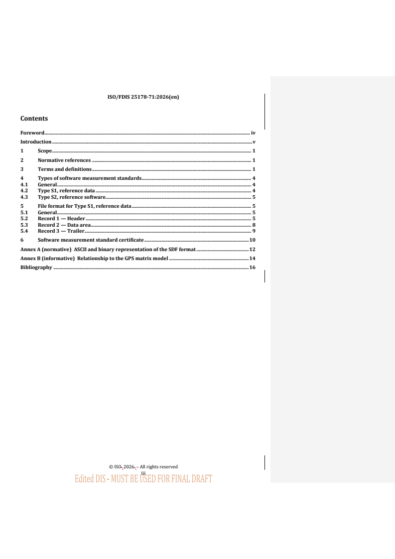 ISO/FDIS 25178-71 REDLINE ISO/FDIS 25178-71 - Geometrical product specifications (GPS) — Surface texture: Areal — Part 71: Surface data file (SDF) file format - Page 3 preview