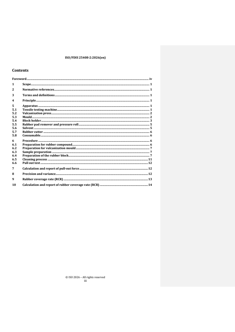 ISO/FDIS 25408-2 REDLINE ISO/FDIS 25408-2 - Testing method for bead wire — Part 2: Adhesion test - Page 3 preview