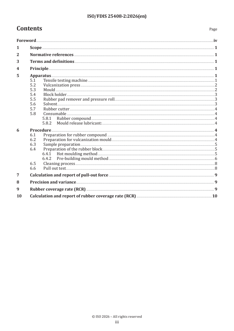 ISO/FDIS 25408-2 ISO/FDIS 25408-2 - Testing method for bead wire — Part 2: Adhesion test - Page 3 preview