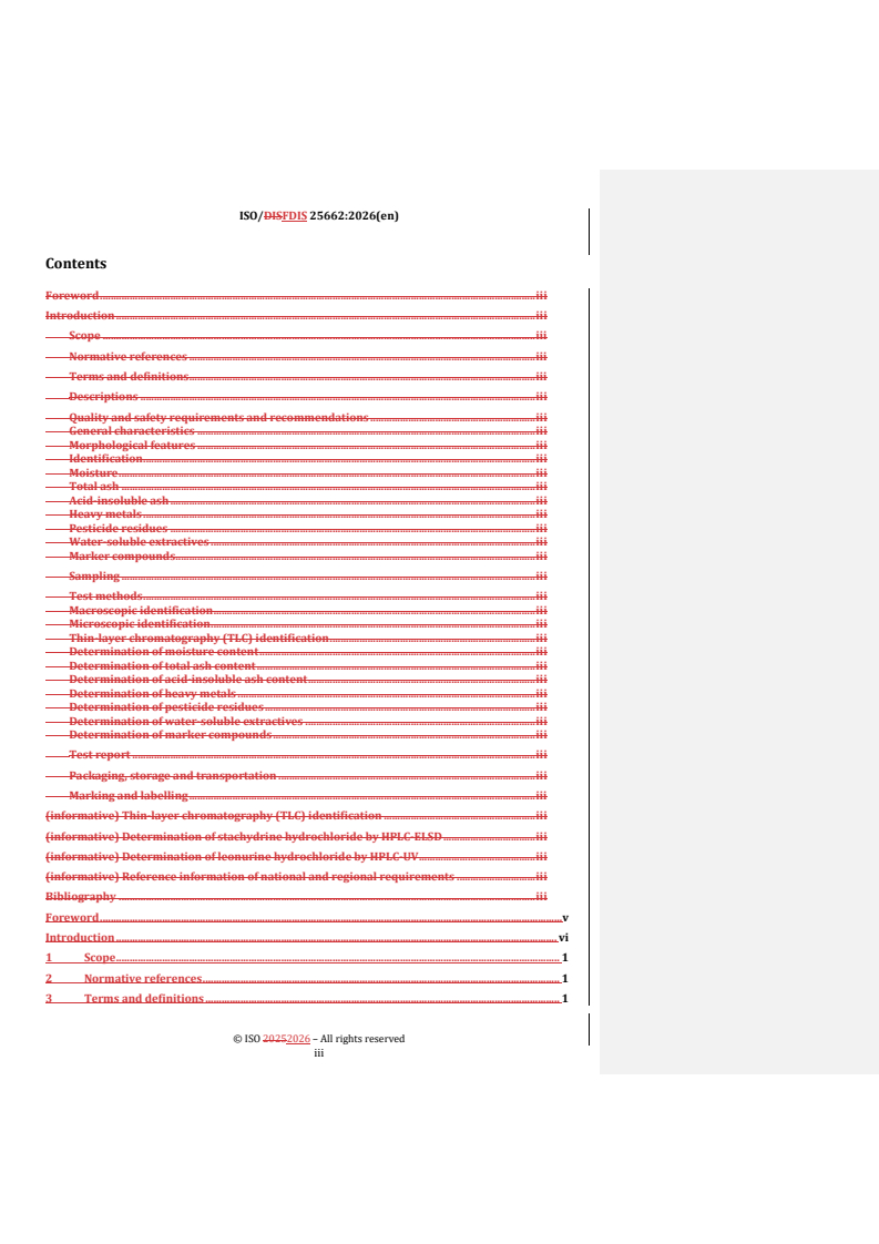 ISO 25662 REDLINE ISO/FDIS 25662 - Traditional Chinese medicine — Leonurus japonicus herb - Page 3 preview