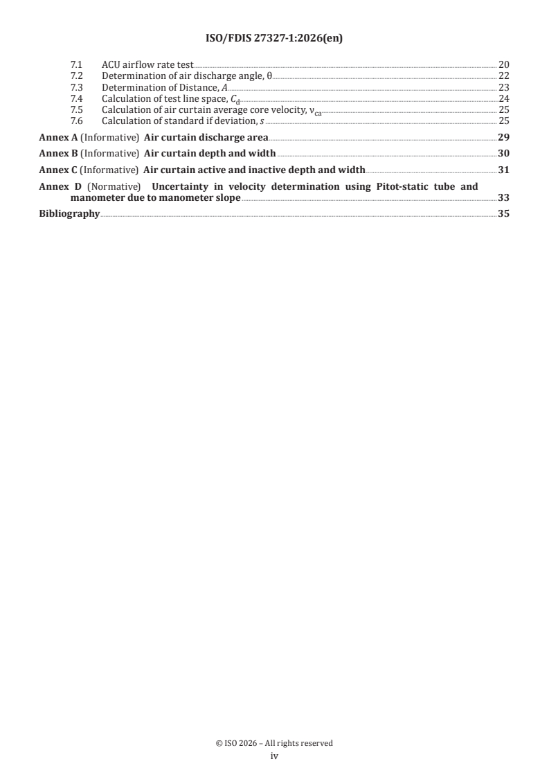 ISO/FDIS 27327-1 ISO/FDIS 27327-1 - Fans — Air curtain units — Part 1: Laboratory methods of testing for aerodynamic performance rating - Page 4 preview