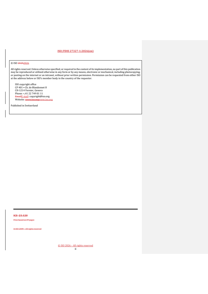 ISO/FDIS 27327-1 REDLINE ISO/FDIS 27327-1 - Fans — Air curtain units — Part 1: Laboratory methods of testing for aerodynamic performance rating - Page 2 preview