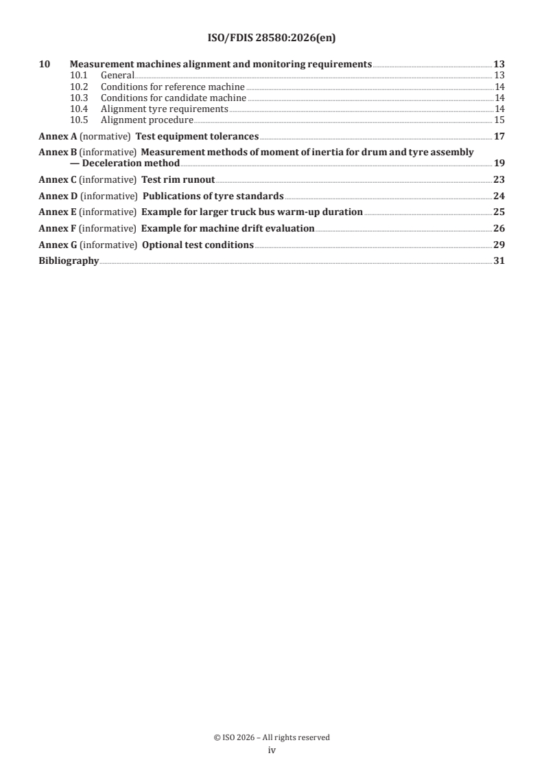 ISO/FDIS 28580 ISO/FDIS 28580 - Passenger car, truck and bus tyre rolling resistance measurement methods — Single point test and correlation of measurement results - Page 4 preview