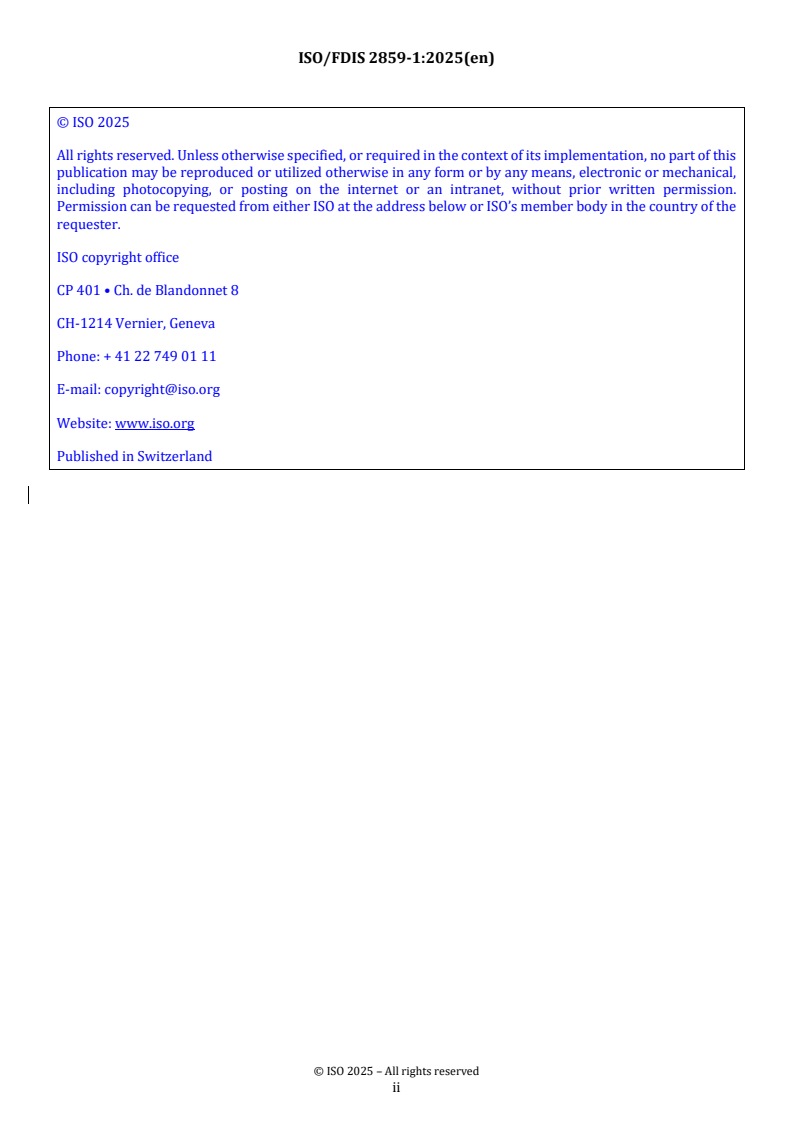 REDLINE ISO/FDIS 2859-1 - Sampling procedures for inspection by attributes — Part 1: Sampling schemes indexed by acceptance quality limit (AQL) for lot-by-lot inspection
Released:10/3/2025