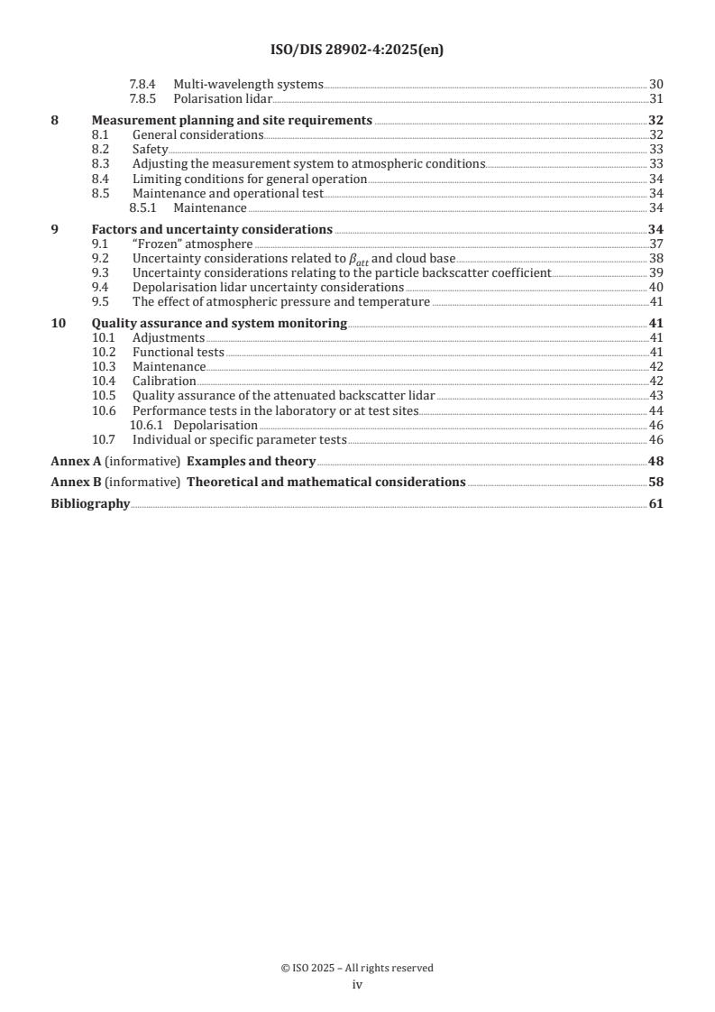oSIST ISO/FDIS 28902-4:2026 ISO/FDIS 28902-4 - Air quality — Environmental meteorology — Part 4: Ground-based remote sensing of meteorological parameters by particle backscatter lidar/27/2024 - Page 4 preview