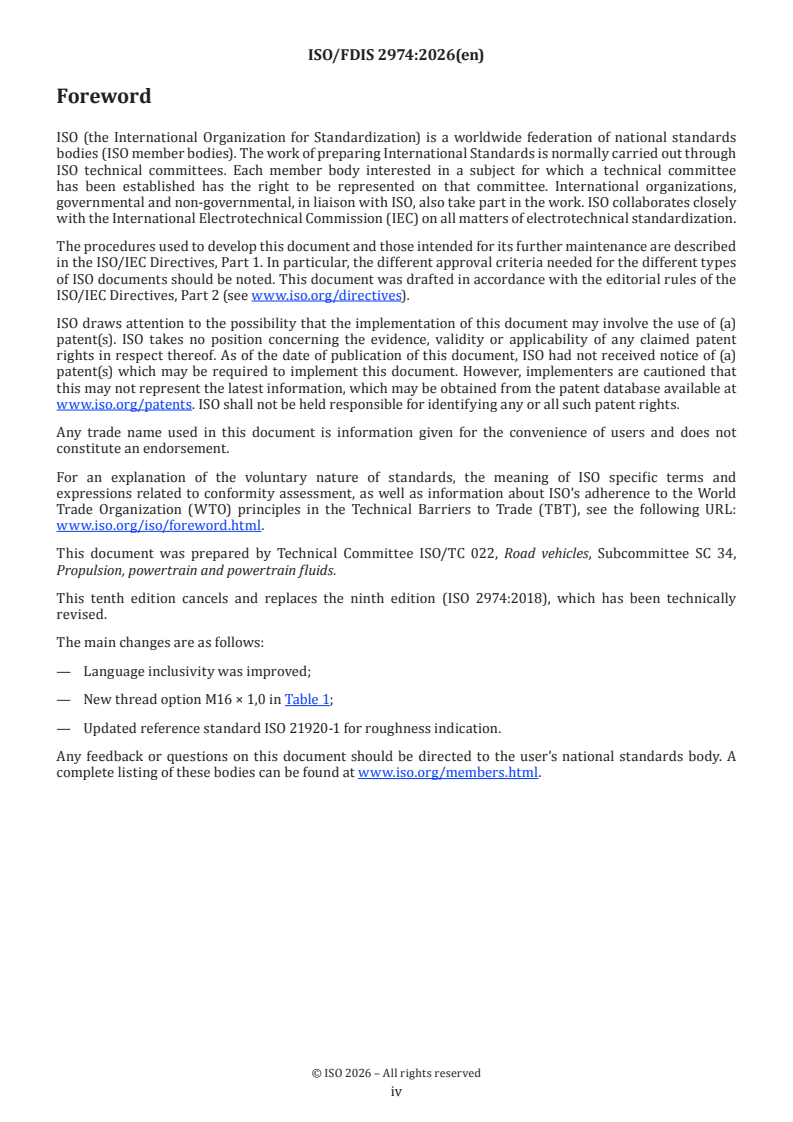 ISO 2974 ISO/FDIS 2974 - Diesel engines — 60° concave cones for high-pressure fuel injection components - Page 4 preview