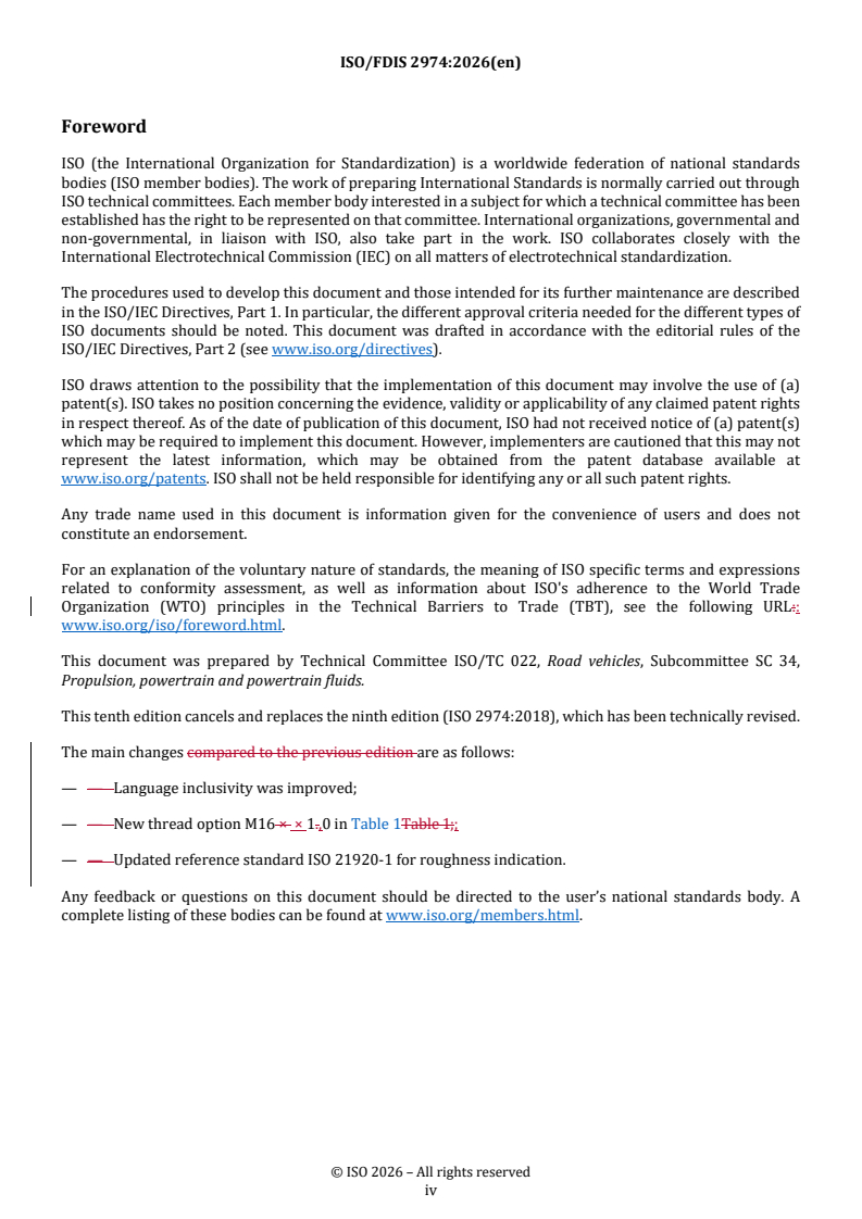 ISO 2974 REDLINE ISO/FDIS 2974 - Diesel engines — 60° concave cones for high-pressure fuel injection components - Page 4 preview