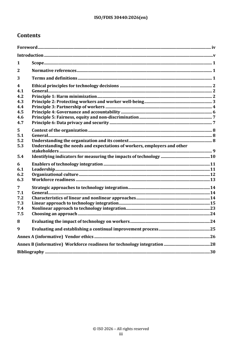 ISO/FDIS 30440 REDLINE ISO/FDIS 30440 - Human resource management — Strategic and ethical integration of technology - Page 3 preview