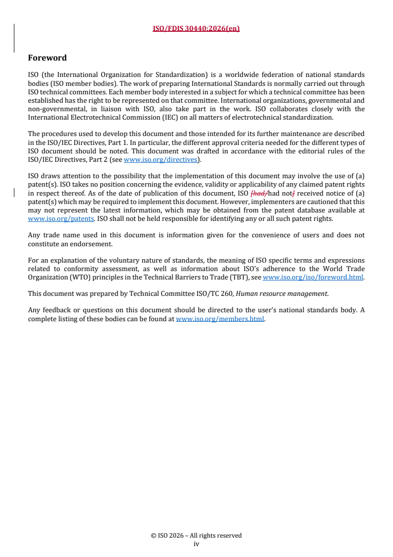 ISO/FDIS 30440 REDLINE ISO/FDIS 30440 - Human resource management — Strategic and ethical integration of technology - Page 4 preview