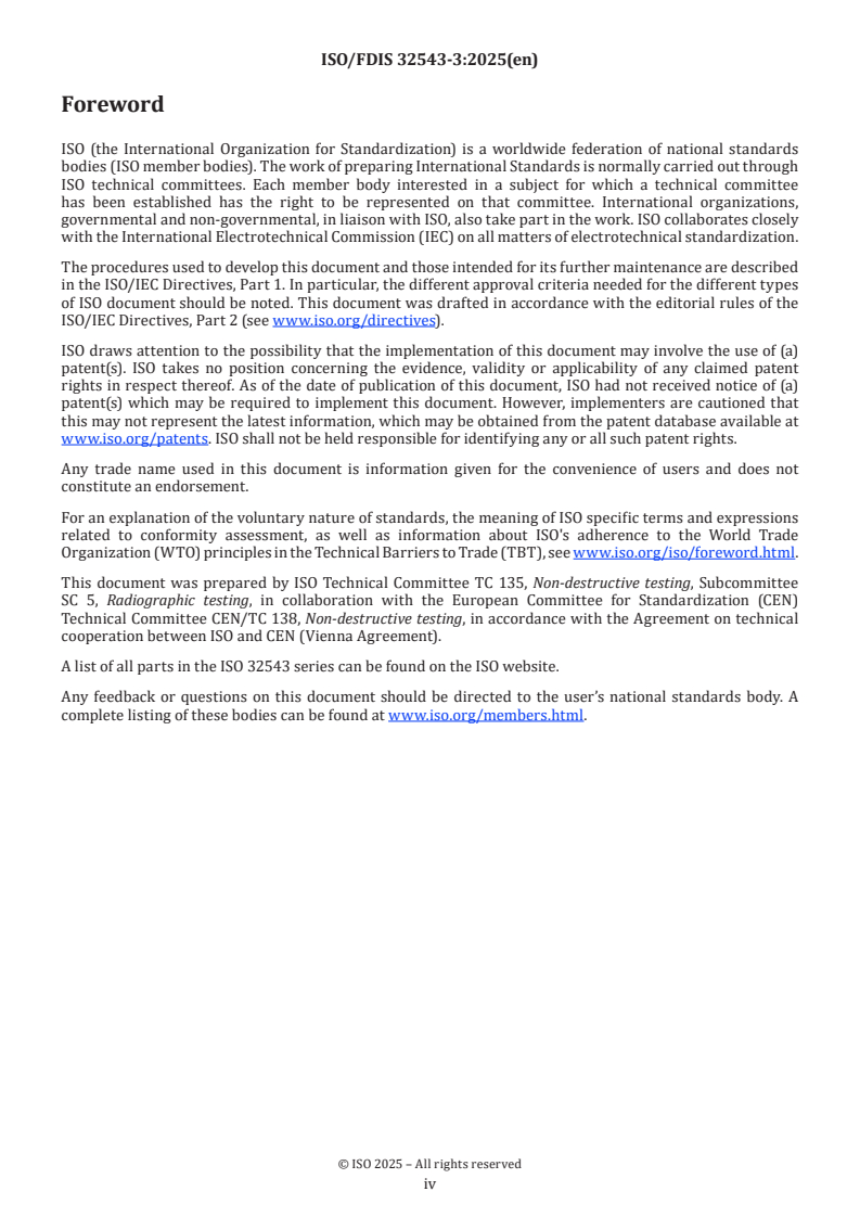 ISO 32543-3 ISO/FDIS 32543-3 - Non-destructive testing — Characteristics of focal spots in industrial X-ray systems — Part 3: Measurement of the effective focal spot size of mini and micro focus X-ray tubes
Released:15. 09. 2025 - Page 4 preview