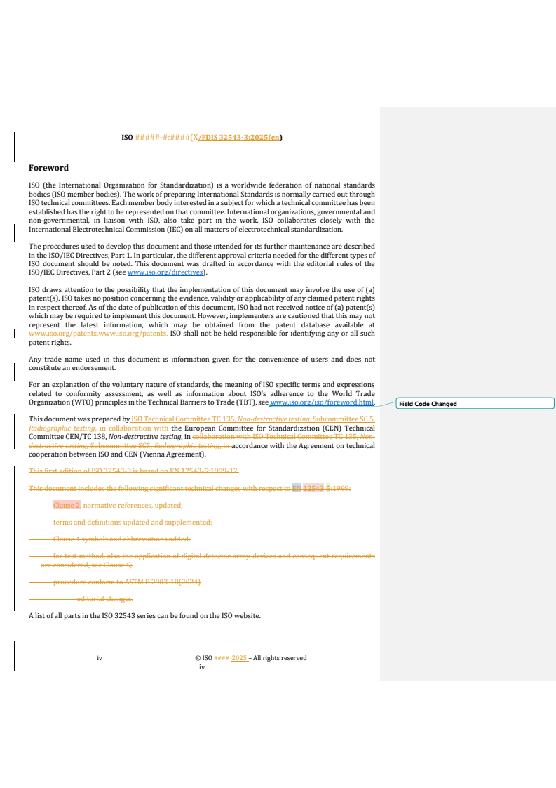 ISO 32543-3 REDLINE ISO/FDIS 32543-3 - Non-destructive testing — Characteristics of focal spots in industrial X-ray systems — Part 3: Measurement of the effective focal spot size of mini and micro focus X-ray tubes
Released:15. 09. 2025 - Page 4 preview