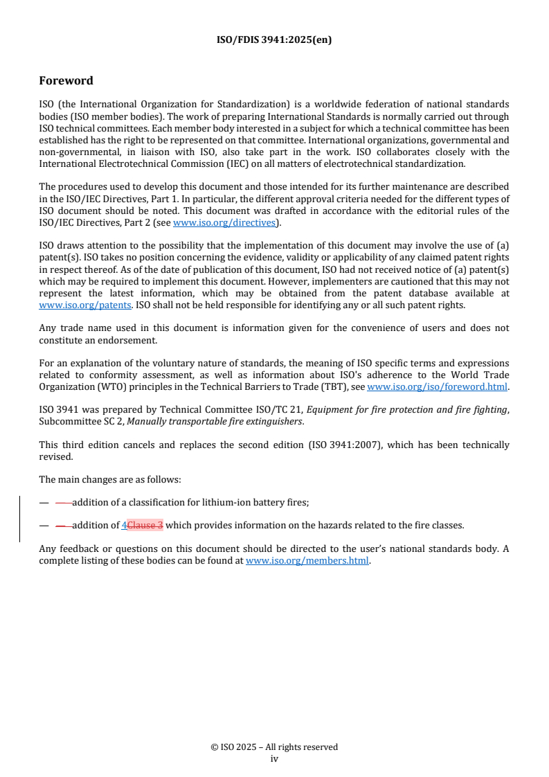 ISO 3941 REDLINE ISO/FDIS 3941 - Classification of fires
Released:10/8/2025 - Page 4 preview