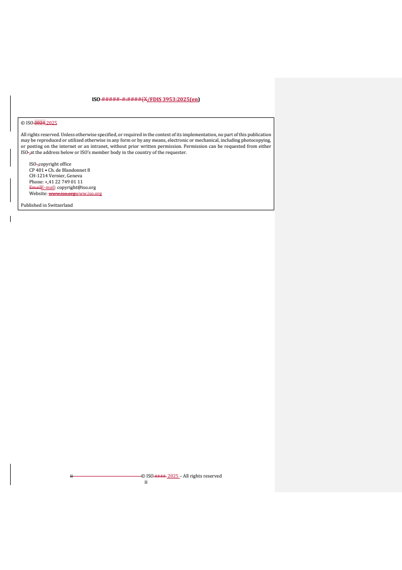 REDLINE ISO/FDIS 3953 - Metallic powders — Determination of tap density
Released:28. 06. 2025