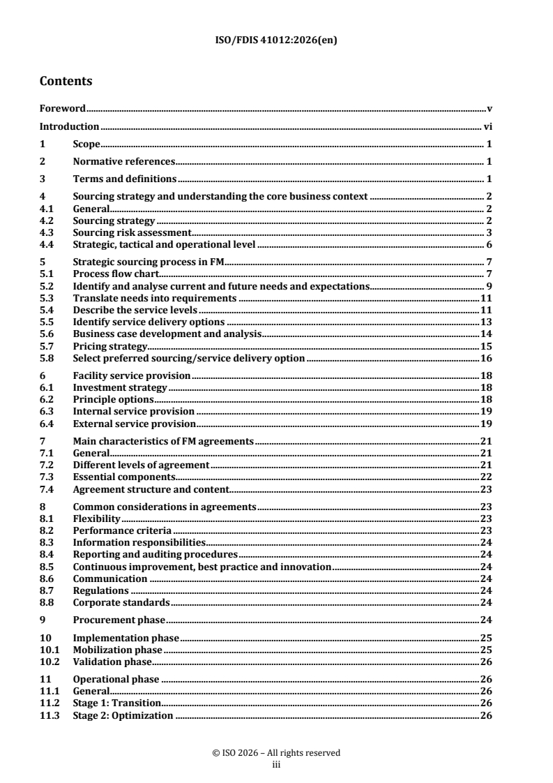 ISO/FDIS 41012 REDLINE ISO/FDIS 41012 - Facility management — Guidance on strategic sourcing and the development of agreements - Page 3 preview