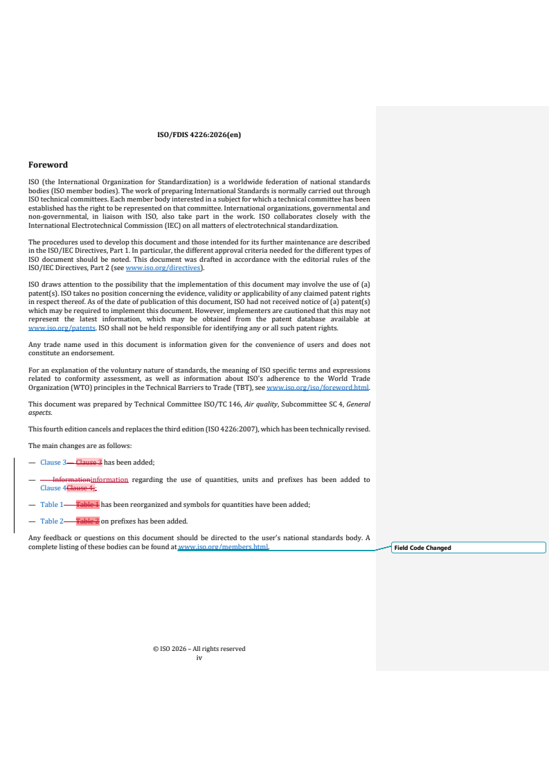 SIST ISO 4226:2026 REDLINE ISO/FDIS 4226 - Air quality — General aspects — Quantities and associated units for reporting results of air quality measurements - Page 4 preview
